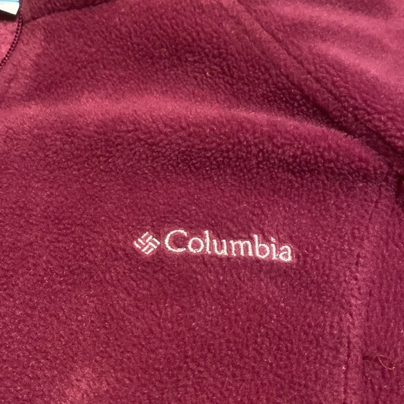 Columbia fleece zip up. Wine color. - Picture 2 of 10